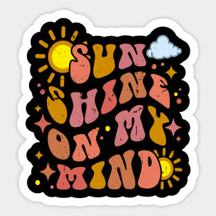 Sunshine On My Mind Pastel Retro Summer Women Sticker